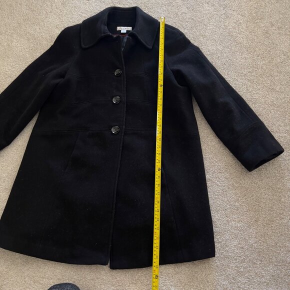 Preston & York Wool Trench Coat with Hot Pink Lining Trim NWOT sz 12 - Picture 7 of 9